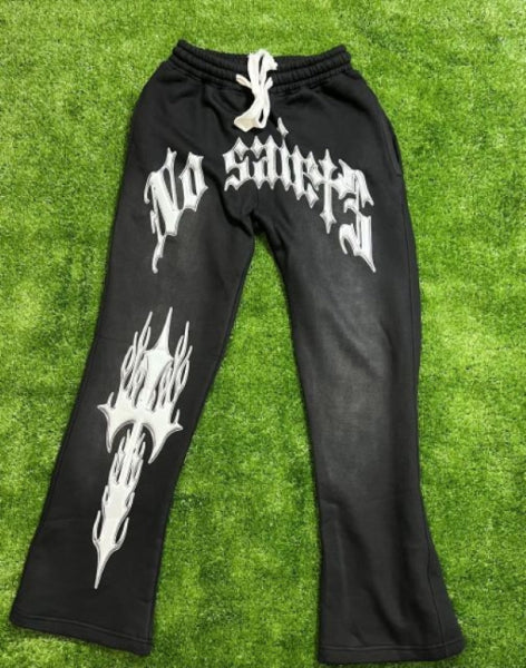 NO SAINTS FLARED SWEATS BLACK